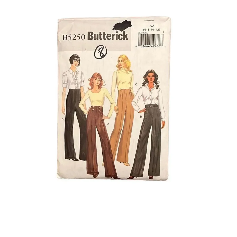 Vintage Butterick B5250 Pants & Belt Sewing Pattern New (2008) Size AA‎ (6-12)